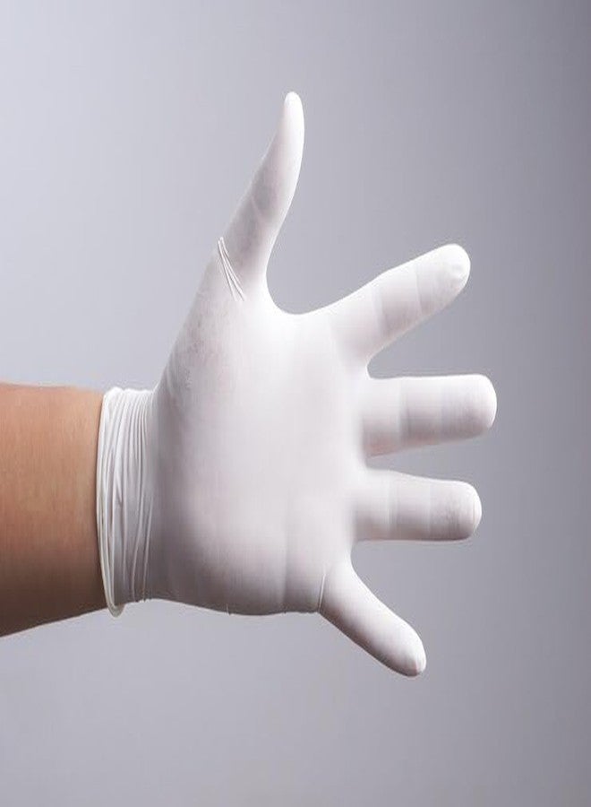 COWOX Latex Disposable, Work Gloves Soft Industrial Powdered Rubber for Cleaning and multiple uses (Large, 100) || White - Image 4